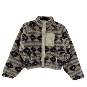 Blank NYC Cropped Aztec Print Sherpa Jacket. It is a "teddy" style fleece XS